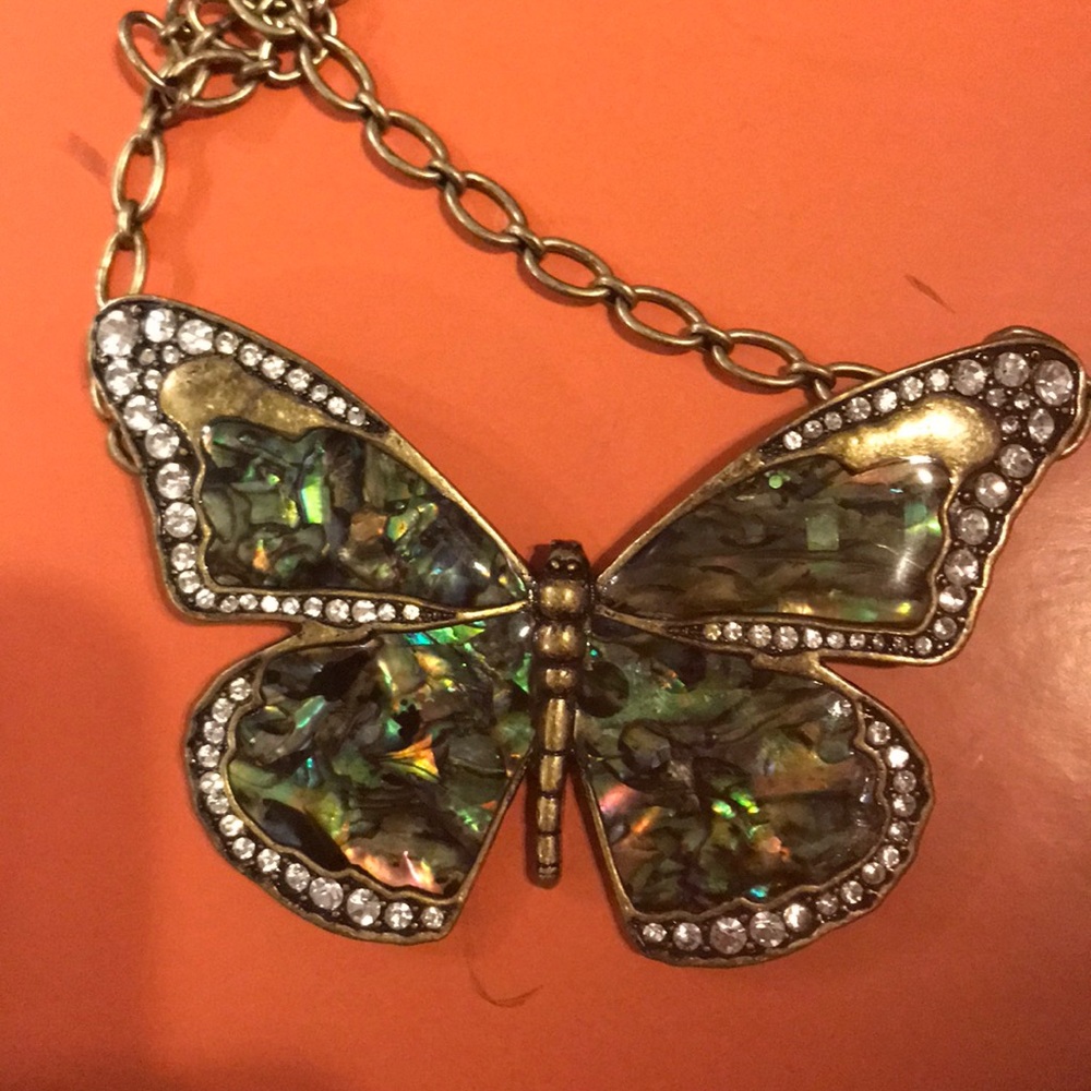 COPY - Fossil necklace butterfly